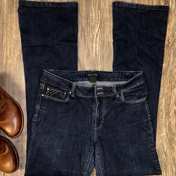 White House Black Market Dark Wash Skinny Flare Jean - Picture 6 of 16